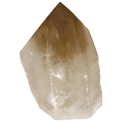 Polished Smoky Quartz Point crystal from Sylvia Crystals, offering grounding properties and emotional balance.