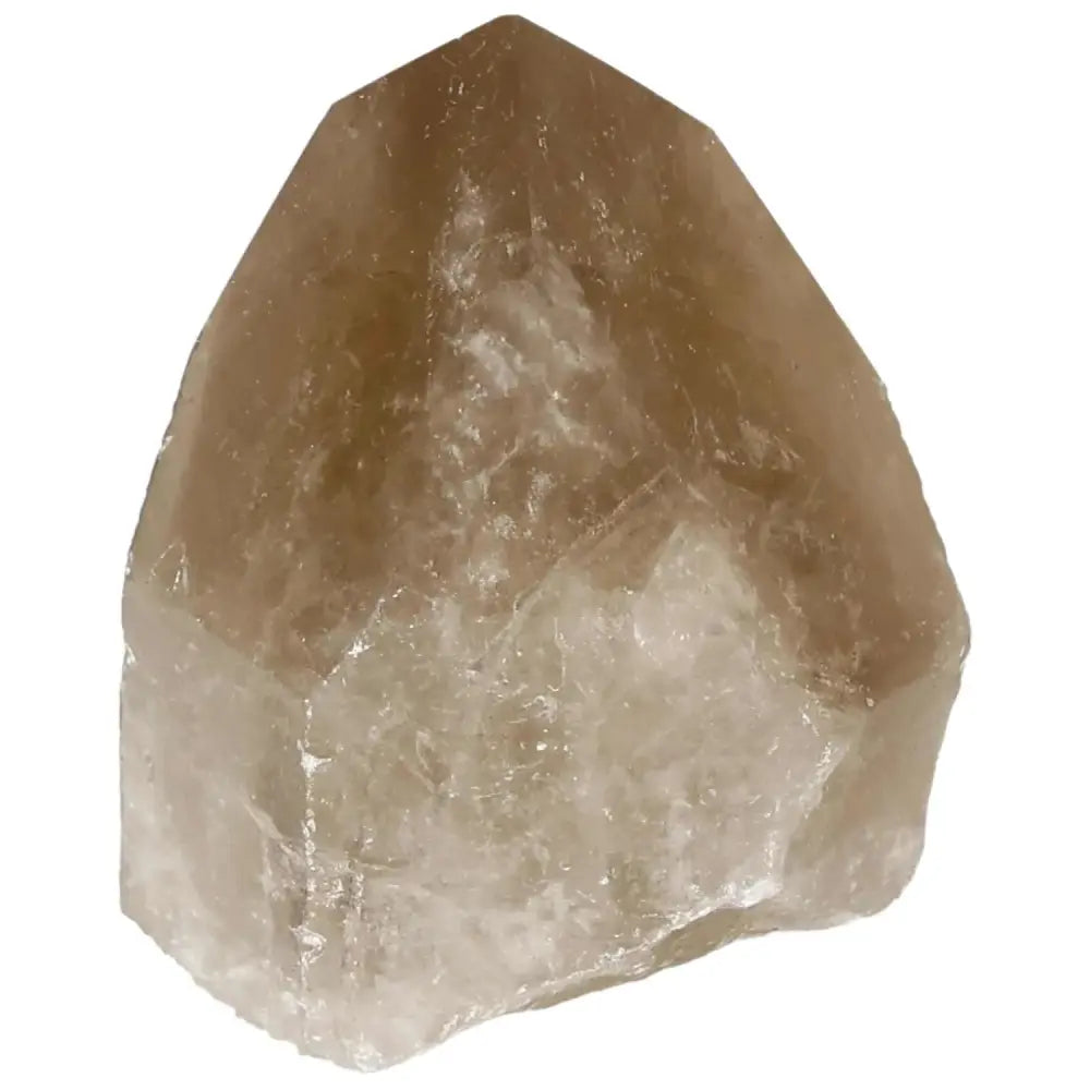 Polished Smoky Quartz Point crystal from Sylvia Crystals showcasing its grounding and protective properties.