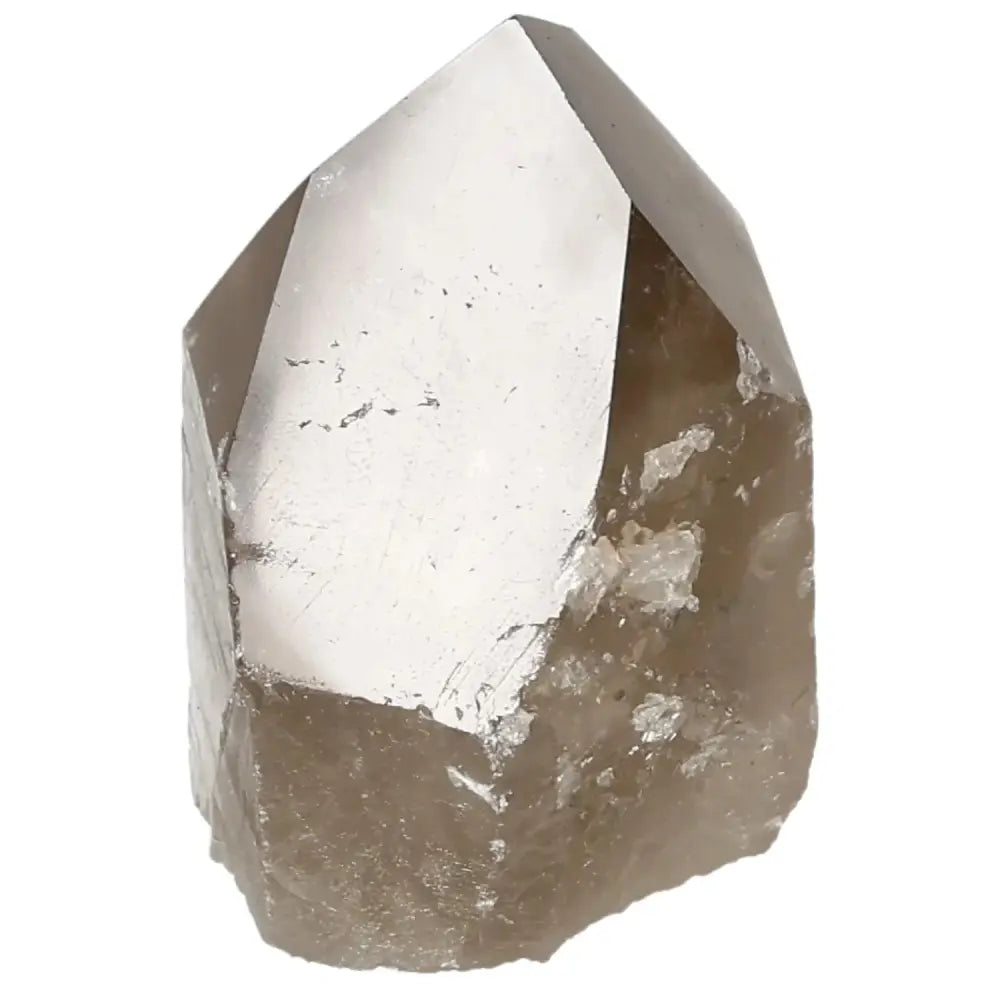 Alt Tag: Polished Smoky Quartz Point by Sylvia Crystals, handpicked for luxury and grounding energy, promotes protection and emotional balance.