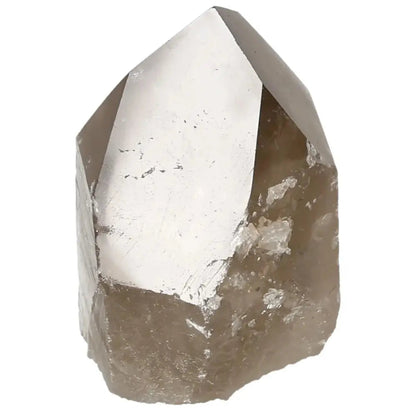 Alt Tag: Polished Smoky Quartz Point by Sylvia Crystals, handpicked for luxury and grounding energy, promotes protection and emotional balance.