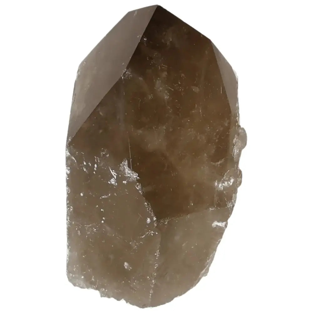 Polished Smoky Quartz Point - luxury and grounding energy by Sylvia Crystals, ideal for absorbing negativity and promoting balance.