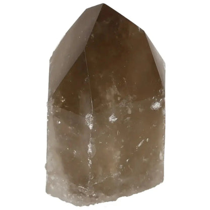 Polished Smoky Quartz Point from Sylvia Crystals, luxury crystal for grounding and protective energy, absorbs negativity and promotes balance.