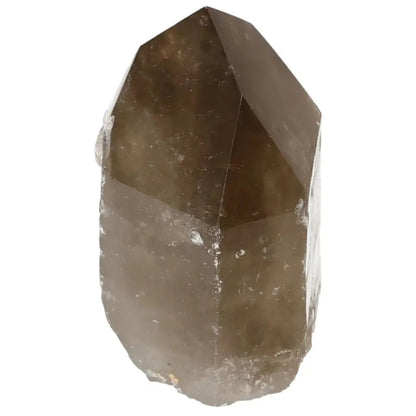 Polished Smoky Quartz Point by Sylvia Crystals, perfect for grounding and emotional balance.