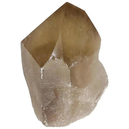 Polished Smoky Quartz Point from Sylvia Crystals, showcasing exquisite craftsmanship and spiritual grounding properties.