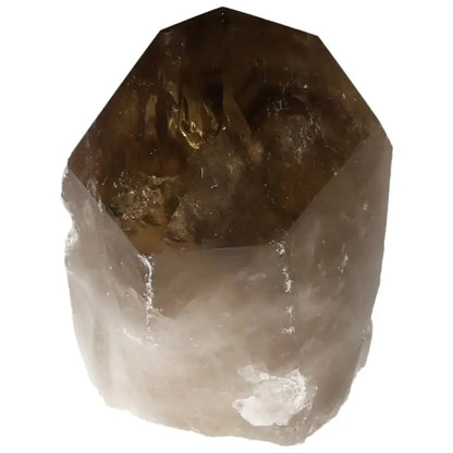 Polished Smoky Quartz Point crystal tower from Sylvia Crystals, embodying luxury and spiritual balance, ideal for grounding.