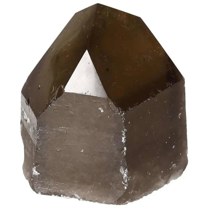 Polished Smoky Quartz Point crystal, luxury Sylvia Crystals product for emotional balance and protection.