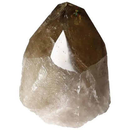 Polished Smoky Quartz Point crystal for meditation and grounding from Sylvia Crystals, showcasing elegant and spiritual luxury.