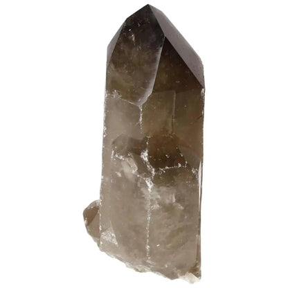 Polished Smoky Quartz Point crystal from Sylvia Crystals, known for grounding energy and spiritual luxury, handpicked from suppliers.