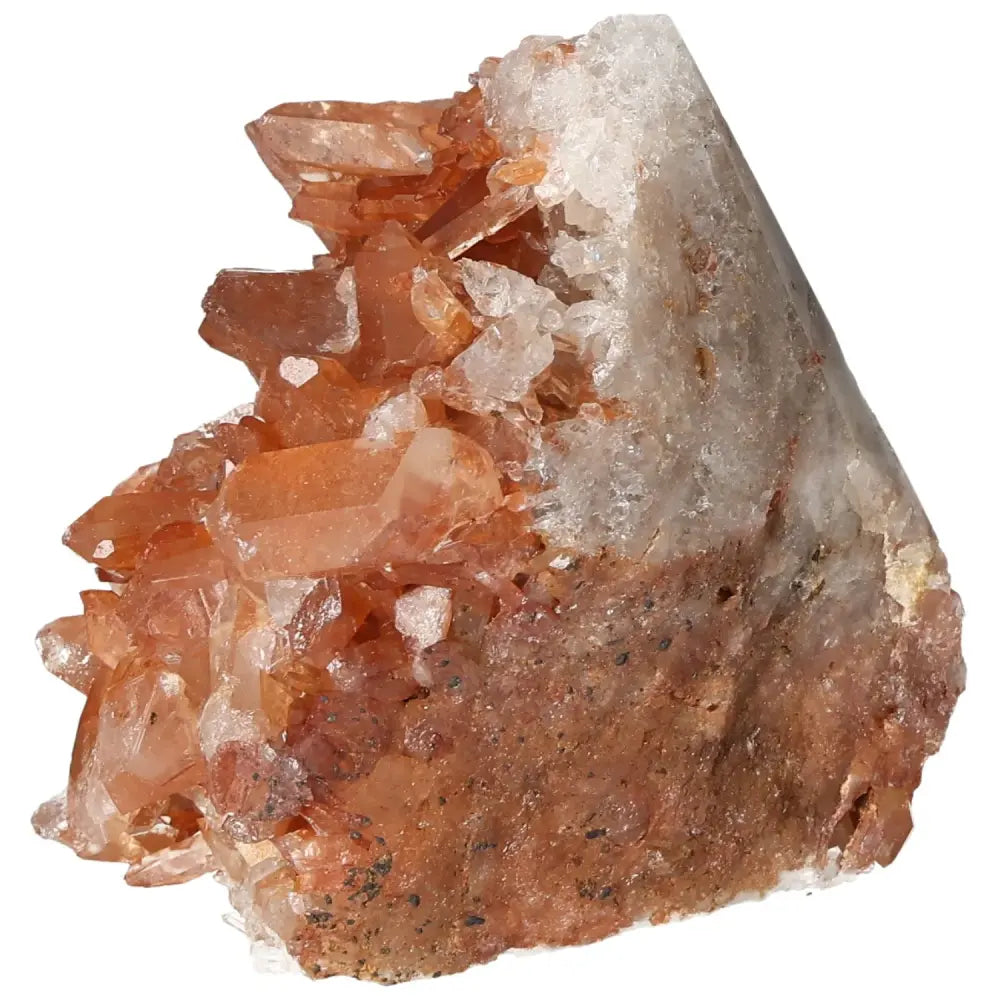 Polished Tangerine Quartz Point with vibrant hue and warm energy, perfect for enhancing spiritual journeys, premium Sylvia Crystals product.