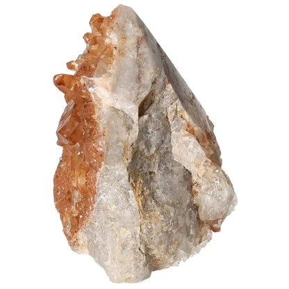 Polished Tangerine Quartz Point gemstone from Sylvia Crystals in a vibrant, radiant hue symbolizing creativity and transformation.