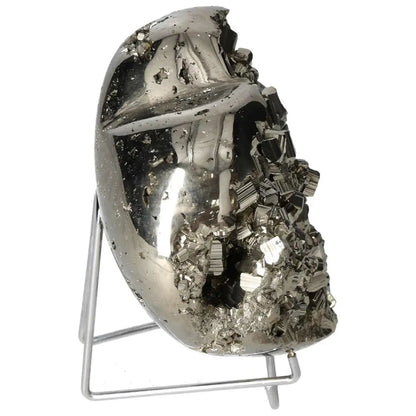 Polished pyrite heart-shaped sculpture with golden luster showcasing expert craftsmanship and radiant energy qualities.