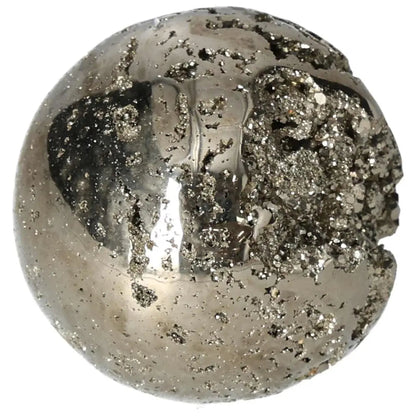 Polished 7 cm pyrite sphere showcasing golden luster and grounding energy, perfect for space decoration and energy elevation.