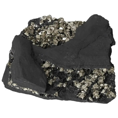 Elegant Pyrite With Basalt gemstone by Sylvia Crystals, perfect for personal growth and mental fortification. Premium quality and authentic.