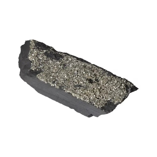 Pyrite with basalt crystal from Sylvia Crystals, showcasing luxury and transformation. Perfect for enhancing independence and creativity.