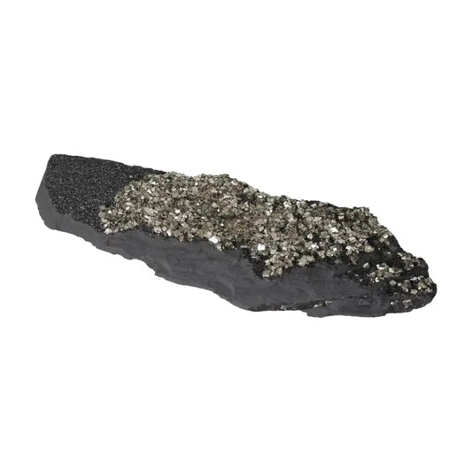 Pyrite With Basalt crystal offering luxury and spiritual enhancement, empowering mental independence and attracting abundance.