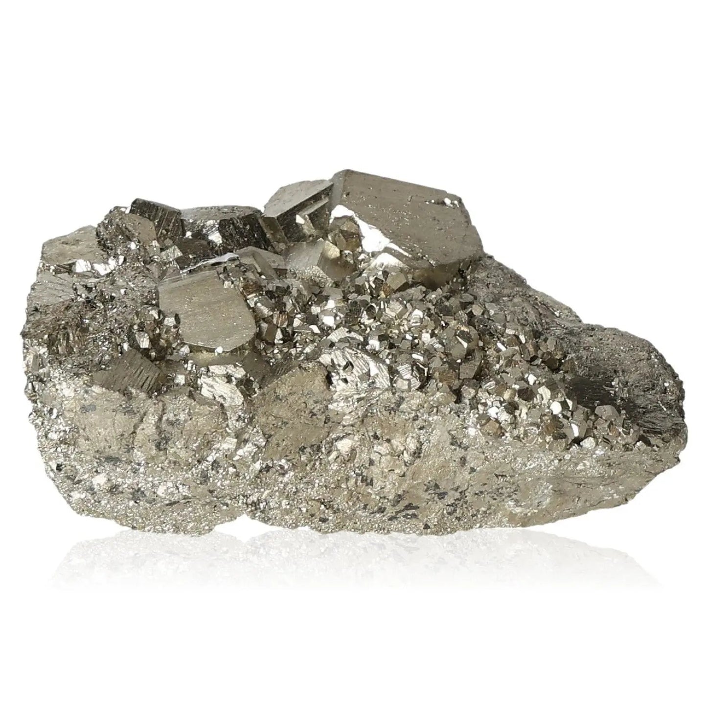 Sparkling pyrite druzy with golden luster, known as Fool's Gold, symbolizing abundance and prosperity.