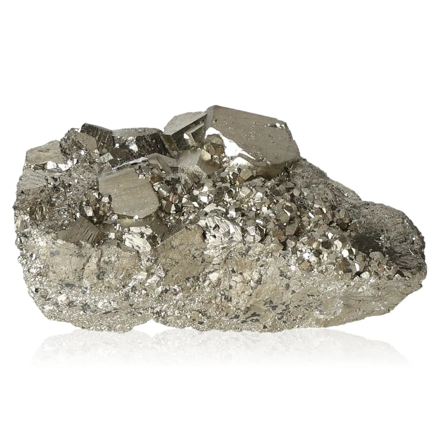 Sparkling pyrite druzy with golden luster, known as Fool's Gold, symbolizing abundance and prosperity.