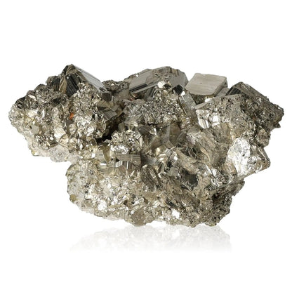 A shimmering cluster of pyrite druzes showcasing its golden hue and metallic luster, symbolizing abundance and prosperity.