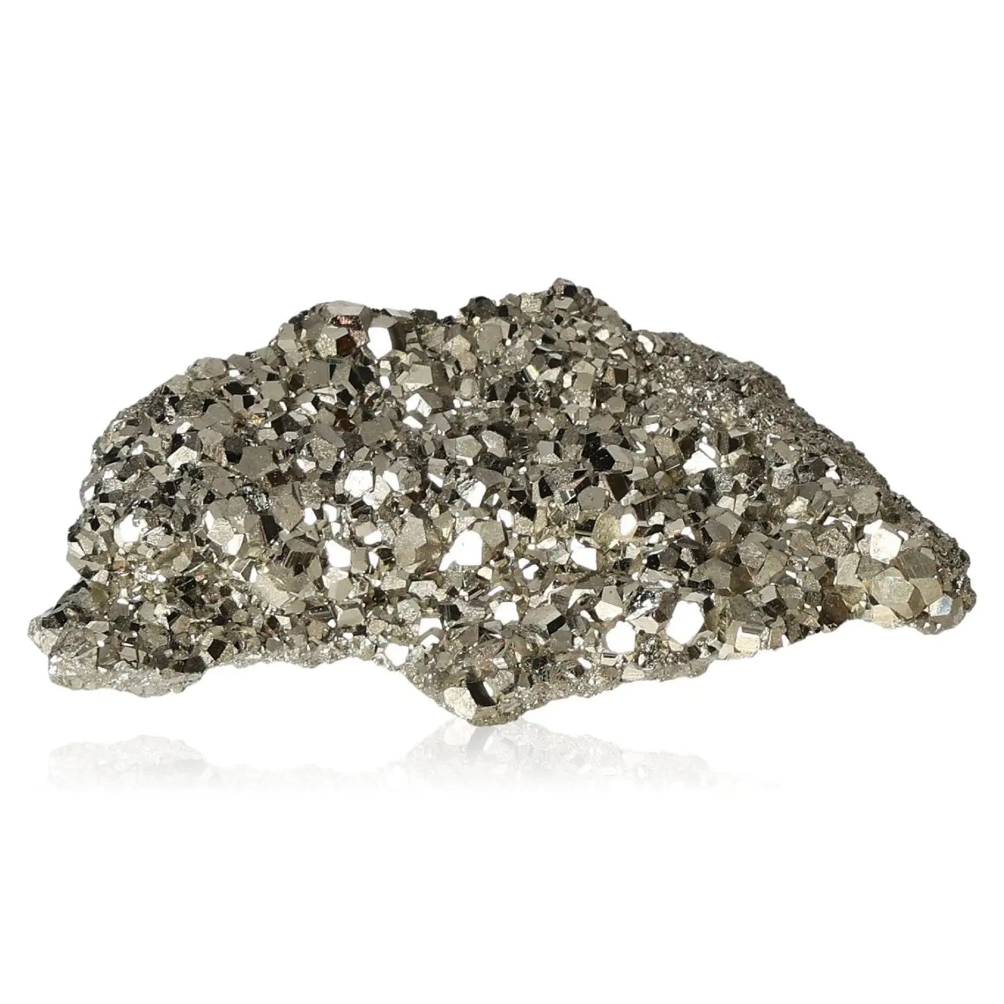 Pyrite druze with radiant golden hue and metallic luster, known as Fool's Gold, symbolizing abundance and prosperity.