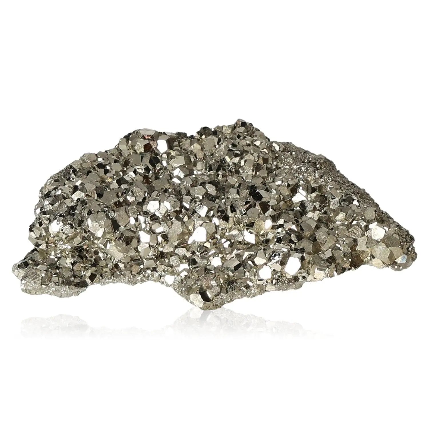 Pyrite druze with radiant golden hue and metallic luster, known as Fool's Gold, symbolizing abundance and prosperity.