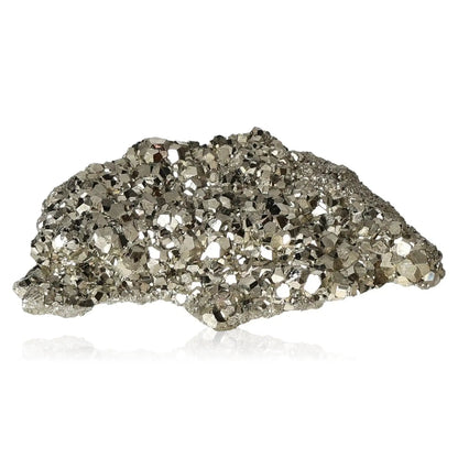 Pyrite druze with radiant golden hue and metallic luster, known as Fool's Gold, symbolizing abundance and prosperity.