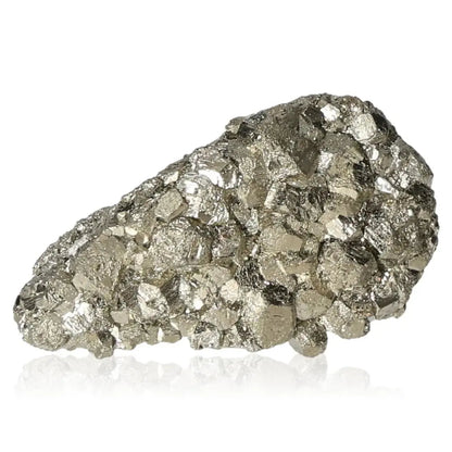 Close-up of sparkling pyrite druze with golden metallic luster, symbolizing abundance and prosperity.