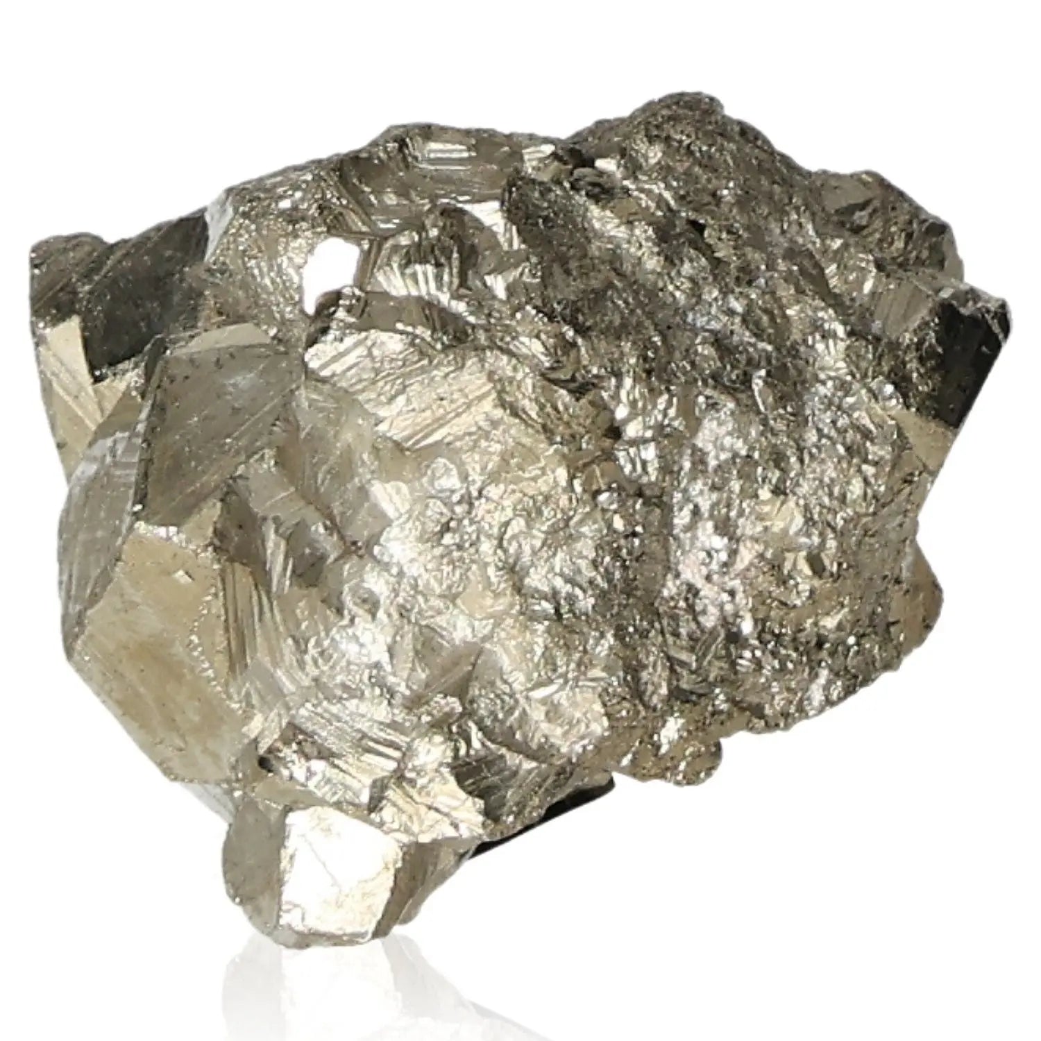 Close-up of a radiant pyrite druzy crystal with brilliant metallic luster, symbolizing abundance and prosperity. Known as Fool's Gold.