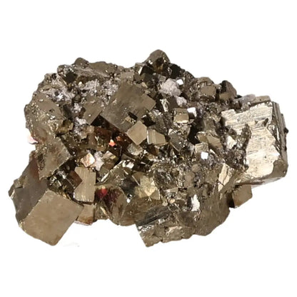 Pyrite druzes with radiant golden hue and metallic luster, known for attracting wealth and prosperity, often called "Fool's Gold."