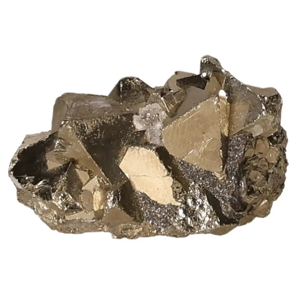 Close-up of radiant Pyrite druze mineral with golden hue and metallic luster, symbolizing abundance and prosperity.