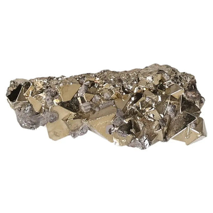 Glistening pyrite druze with radiant golden hue and metallic luster, symbolizing abundance and prosperity.
