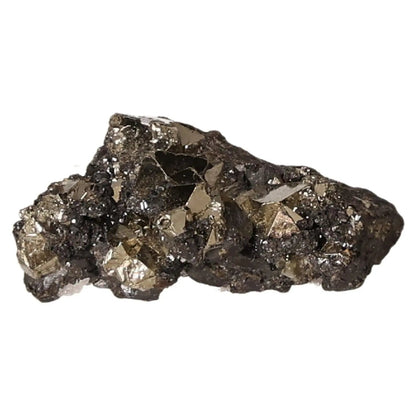 Pyrite druzy displaying radiant golden hue and metallic luster, symbolizing abundance and prosperity.