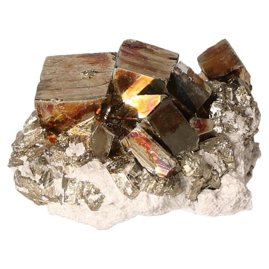 Dazzling pyrite druze mineral cluster showcasing a radiant golden hue and metallic luster, known as 'Fool’s Gold,' symbolizing abundance.