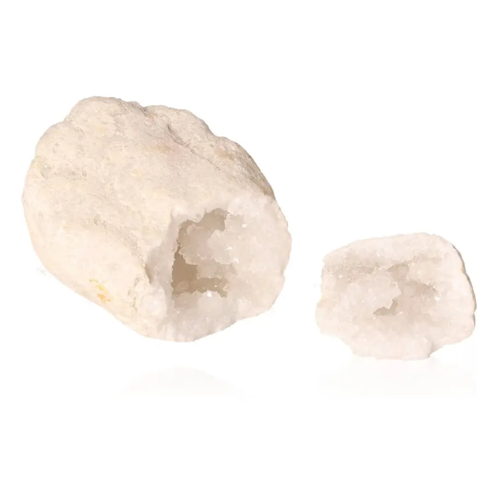 Quartz Geode with milky crystals visible, ideal for energy purification and adding tranquil charm to any space.