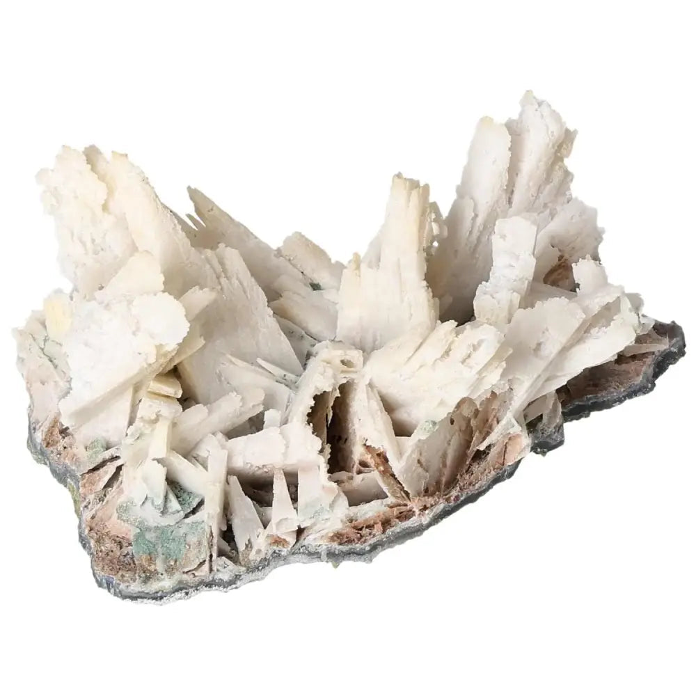 Quartz pseudomorph after zeolite specimen showcasing mineral transformation with white crystal formations. Rare and unique mineral.