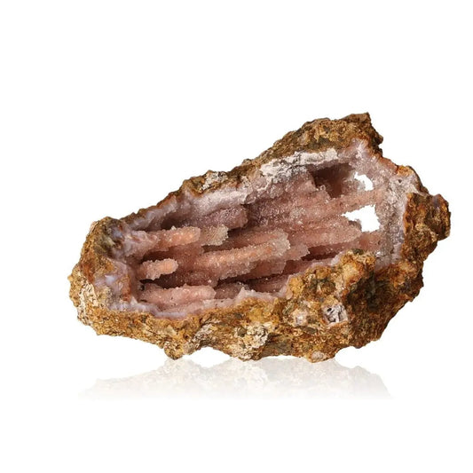 Quartz stalactite featuring intricate layers and earthy tones, a premium piece from Sylvia Crystals for spiritual connection and growth.
