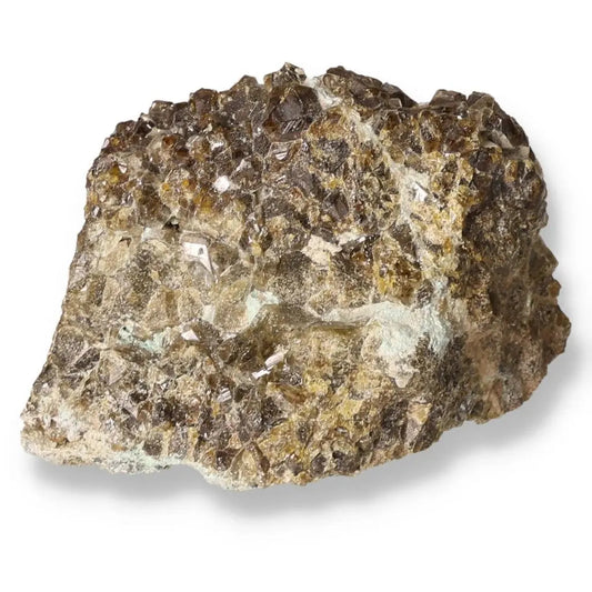 Raw quartz gemstone showcasing natural earthy tones, perfect for harnessing healing energies and aligning chakras.