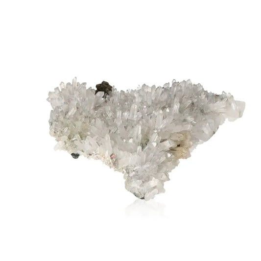 Crystal quartz cluster shimmering with natural clarity and beauty, ideal for spiritual harmony and chakra alignment.