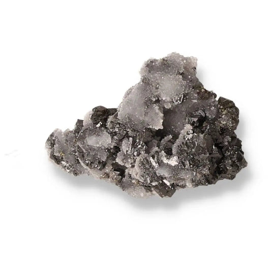 Quartz with Galena crystal, showcasing the dazzling blend of pure quartz and grounding galena, ideal for energetic alignment.