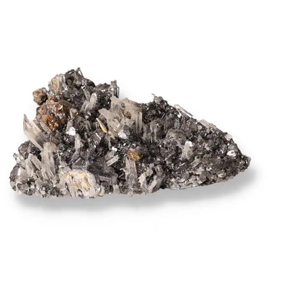 Exquisite Quartz, Galena, and Chalcopyrite crystal cluster showcasing natural beauty and transformative energies.