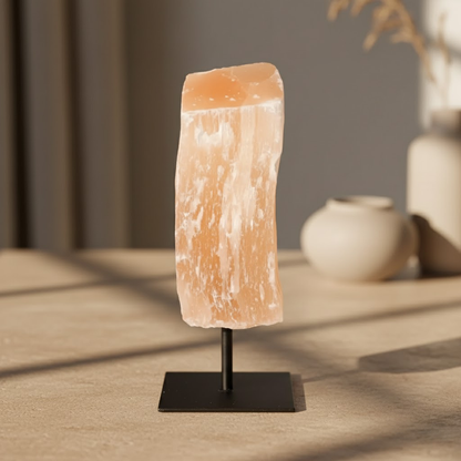 Selenit auf Metallständer