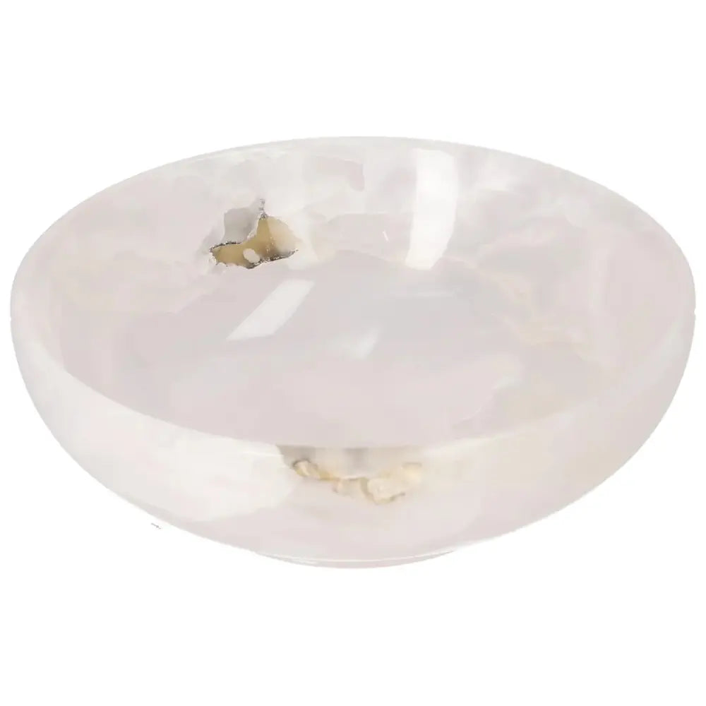Rose Onyx Bowl with delicate veining and smooth polished surface, showcasing nature's artistry and adding elegance to home décor.