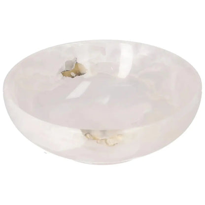 Rose Onyx Bowl with delicate veining and smooth polished surface, showcasing nature's artistry and adding elegance to home décor.
