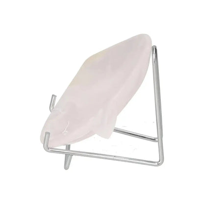 Rose Onyx Platter on display stand, showcasing the unique rose-hued onyx color and veining, perfect for elegant table settings.