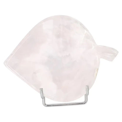 Luxurious Rose Onyx Platter imbued with strength, determination, and self-discipline, displayed on a metal stand.
