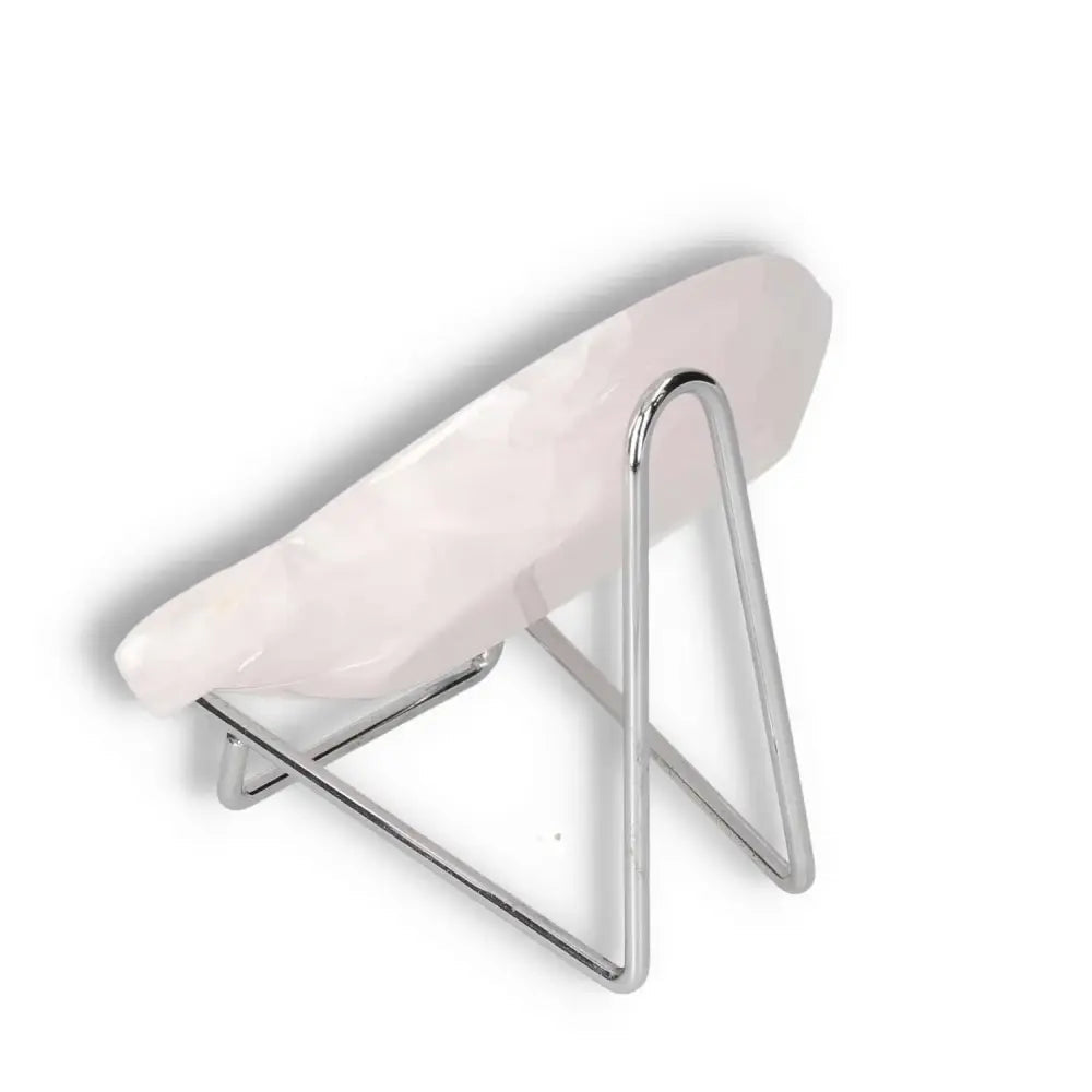 Rose Onyx Platter with elegant stand, symbolizing strength and self-discipline, perfect for enhancing decor and personal growth