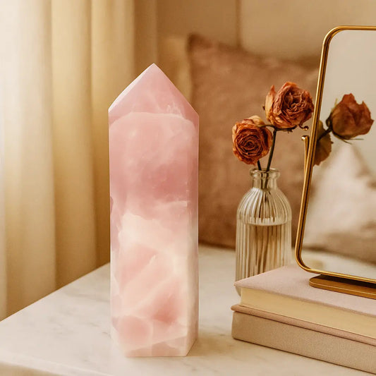 Rose Quartz Obelisk Sylvia Crystals Sp. z o.o.