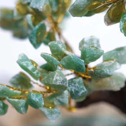 Rough Aventurine Crystal Bonsai Tree, 40cm, symbolizing prosperity, harmony, and growth in green hues, handmade for positive energy.