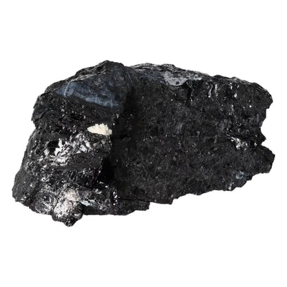 Rough Black Tourmaline Druze L crystal by Sylvia Crystals, known for purification and powerful energy shielding.
