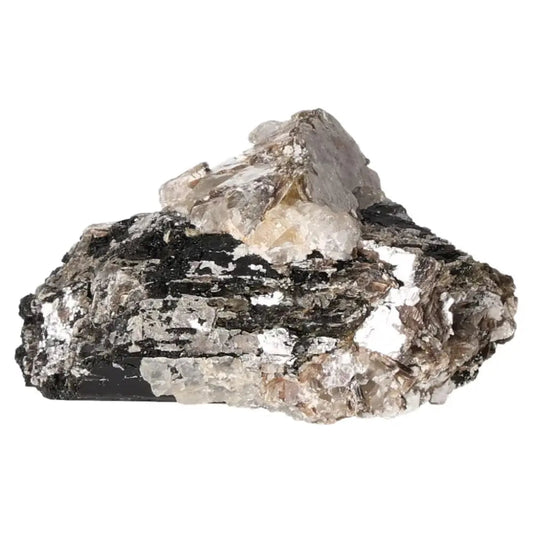 Rough Black Tourmaline Druze M crystal from Sylvia Crystals for spiritual wellness and negative energy neutralization.