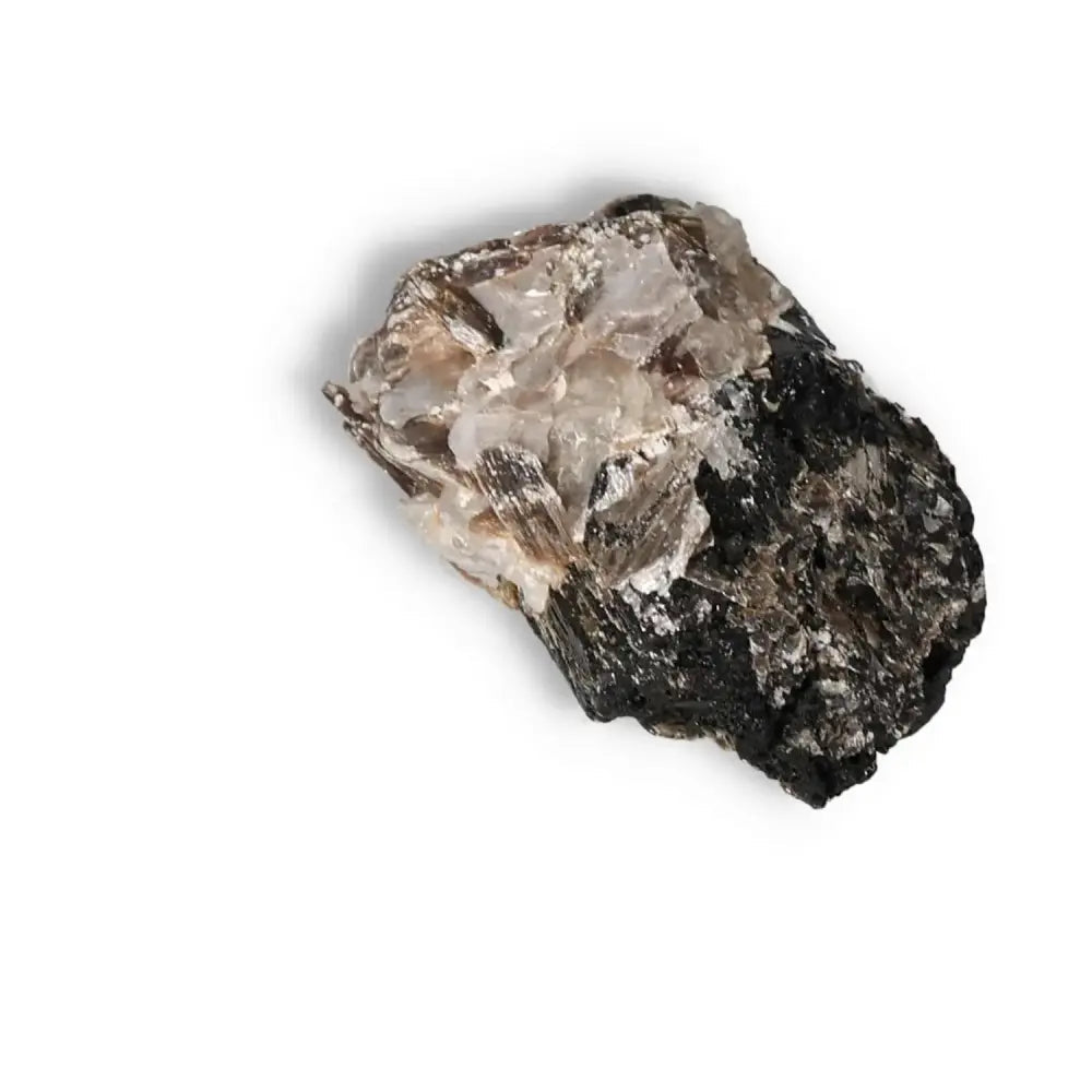 Rough Black Tourmaline Druze M crystal by Sylvia Crystals, ideal for spiritual wellness and energy cleansing.
